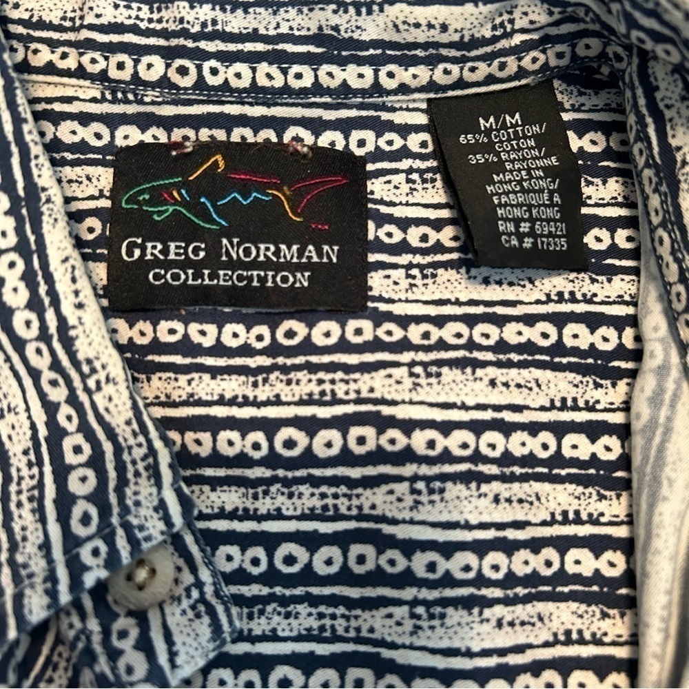 Greg Norman Collection Full Button Down Short Sleeve Shirt Sz. M - Picture 13 of 13